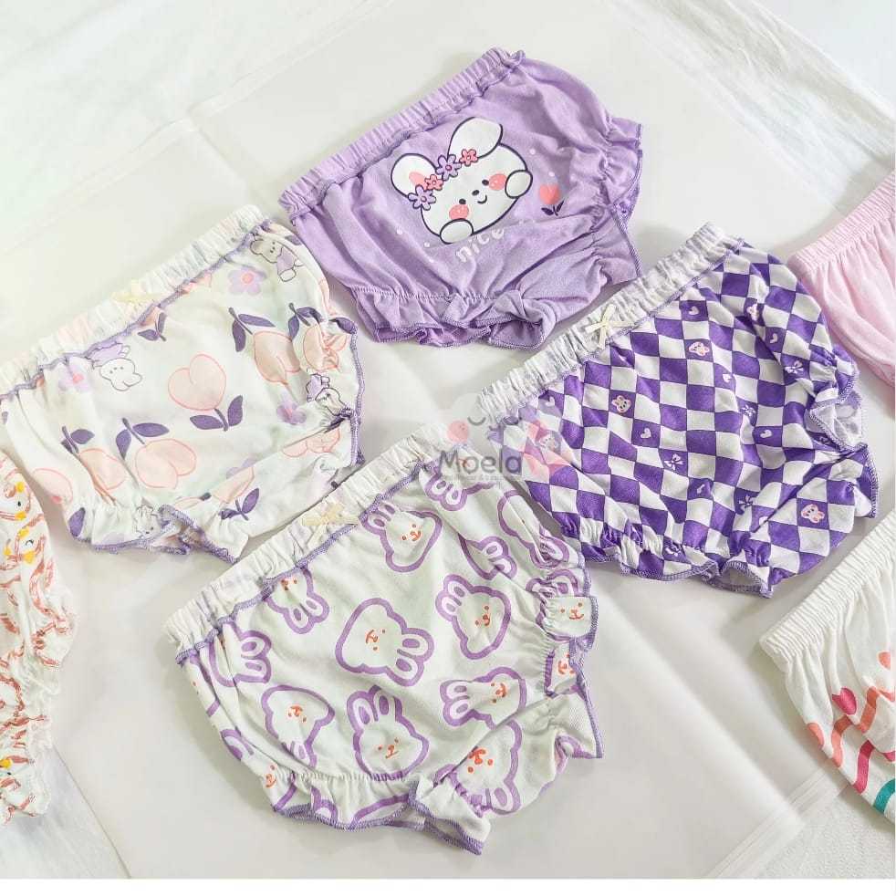 Celana Dalam Moela Celana Dalam Moela Celana Dalam Katun Anak Kelinci Ungu Premium Lembut 1set