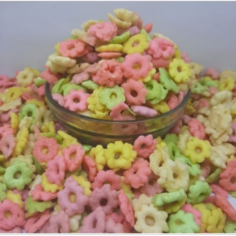 

COD. 500 GRAM KUE SAKURA WARNA WARNI / KIE CINCIN DAHLIA GURIH RENYAH