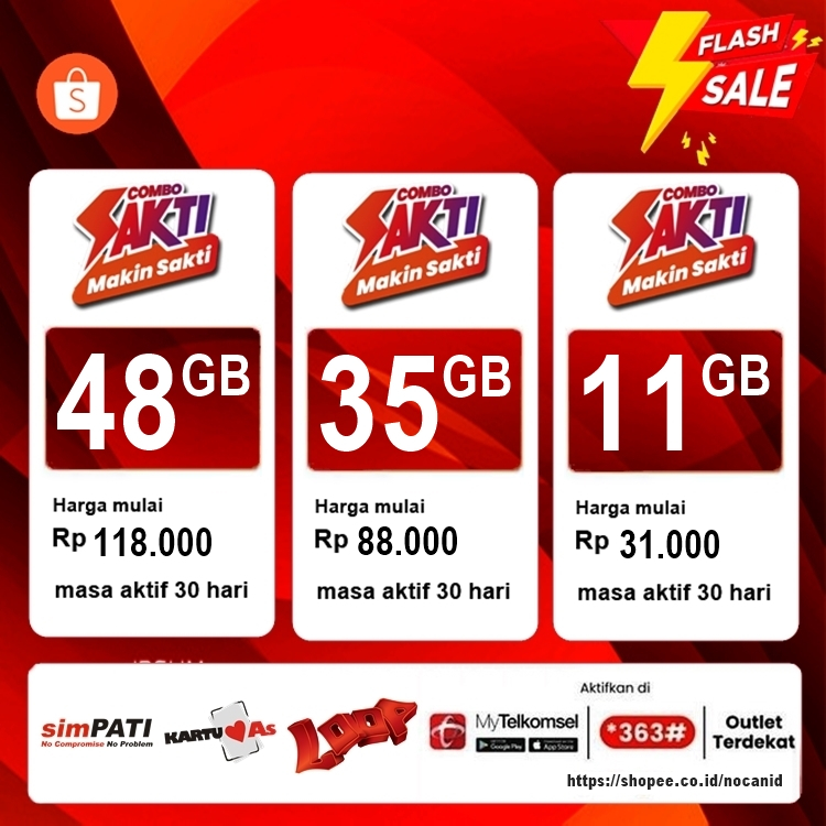 SAKTI COMBO / PAKET DATA MURAH / PROMO SUPER SERU TELKOMSEL 48GB