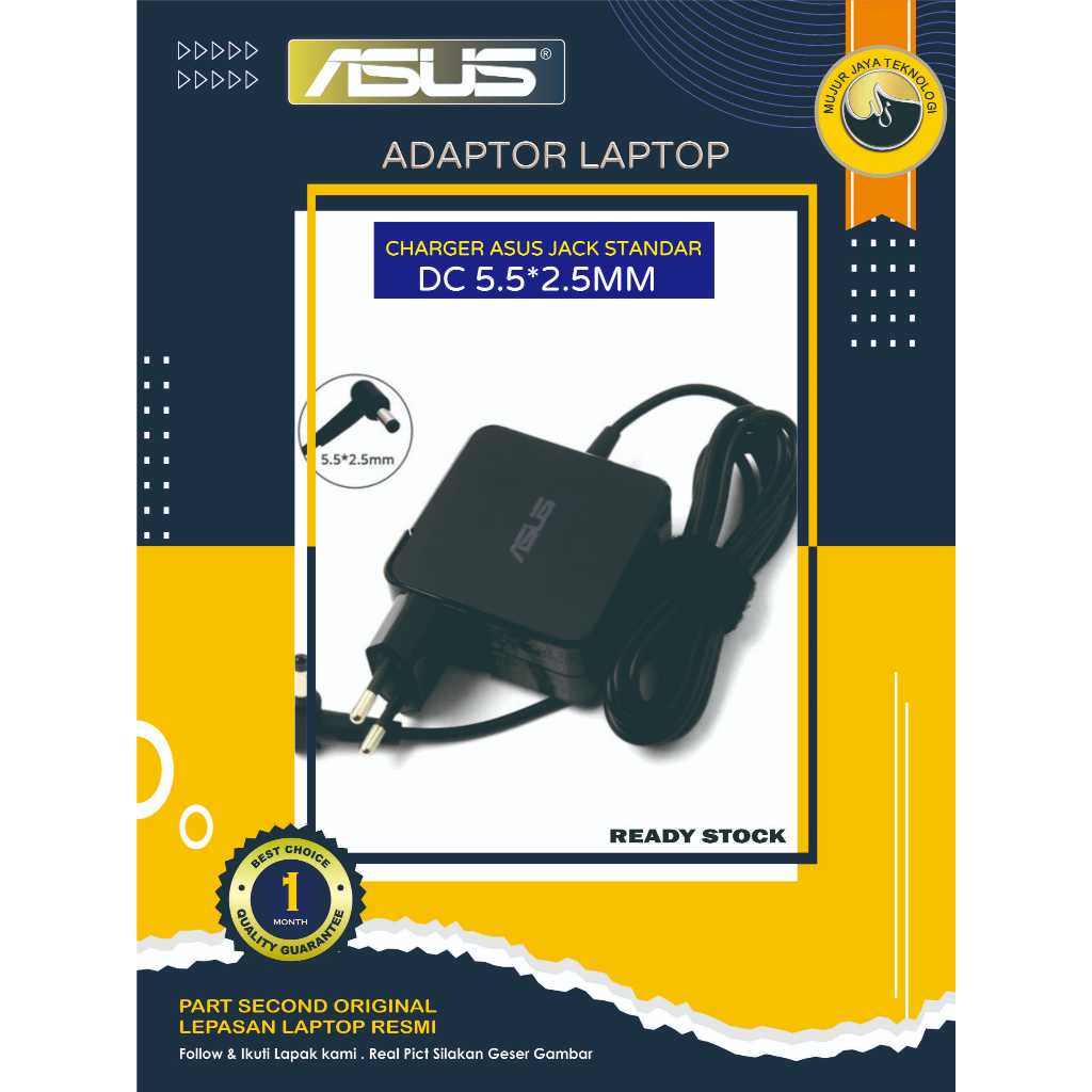 Adaptor Charger Cas Ces Laptop Asus X455 X454 X451 X450 X401 X555 A43 X45 19 V 3,42 A 65 Watt Second