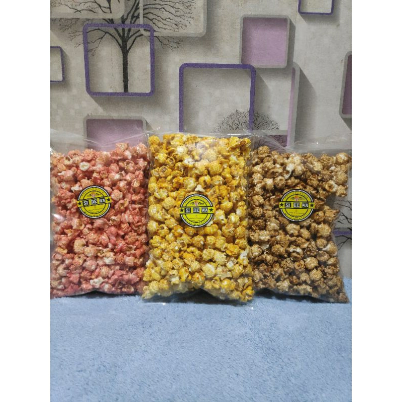 

POPCORN MIX 600g jumbo mushroom SI DE WA caramel, coklat, stroberi. snack viral