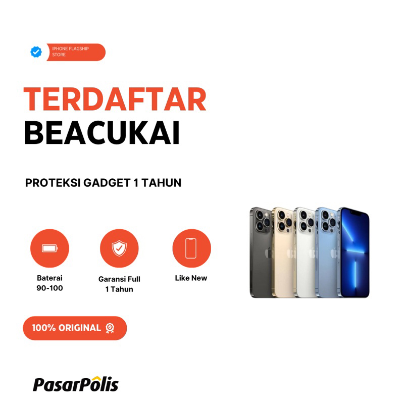 BC iPhone 13 promax IMEI Terdaftar Beacukai Sinyal Permanen 128gb 256gb original like new