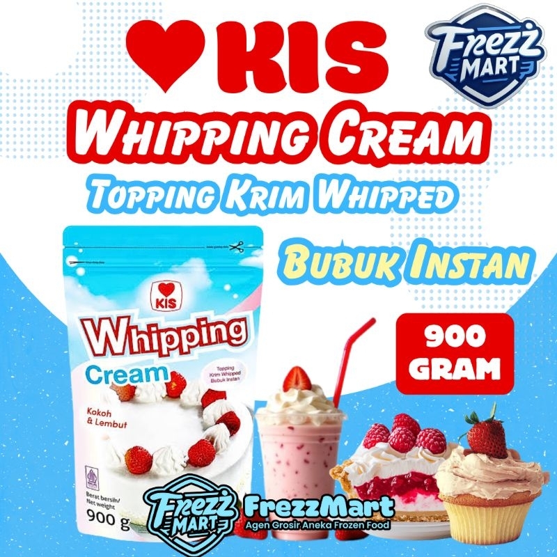 

KIS Instant Whipping Cream Powder 900gr Bubuk Krim Kocok Topping Whipped Instan