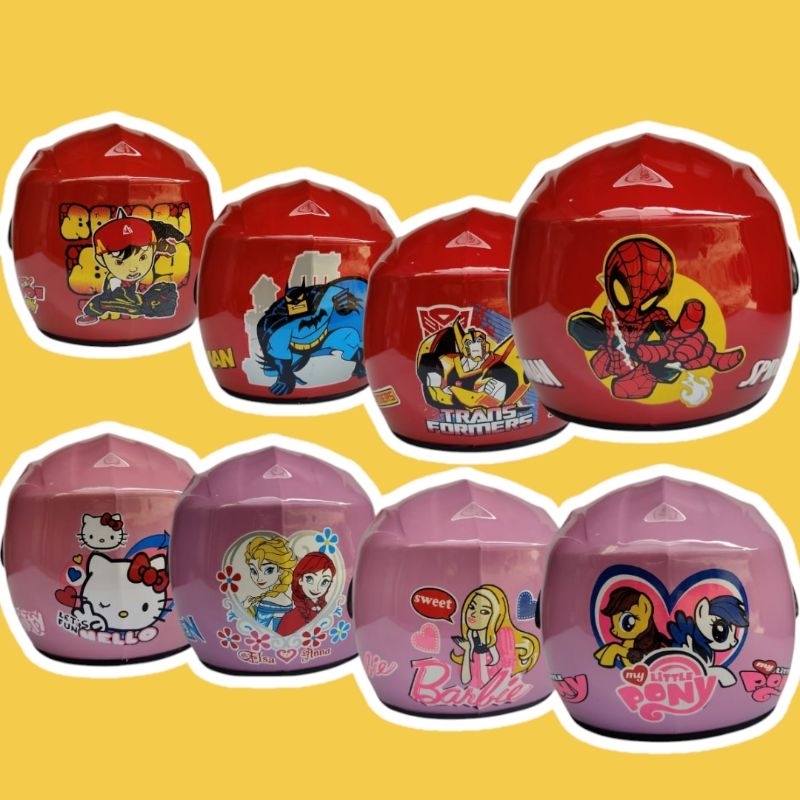 helm anak kecil Usia 2 3 4 5 tahun laki-laki perempuan karakter motorcycle sni