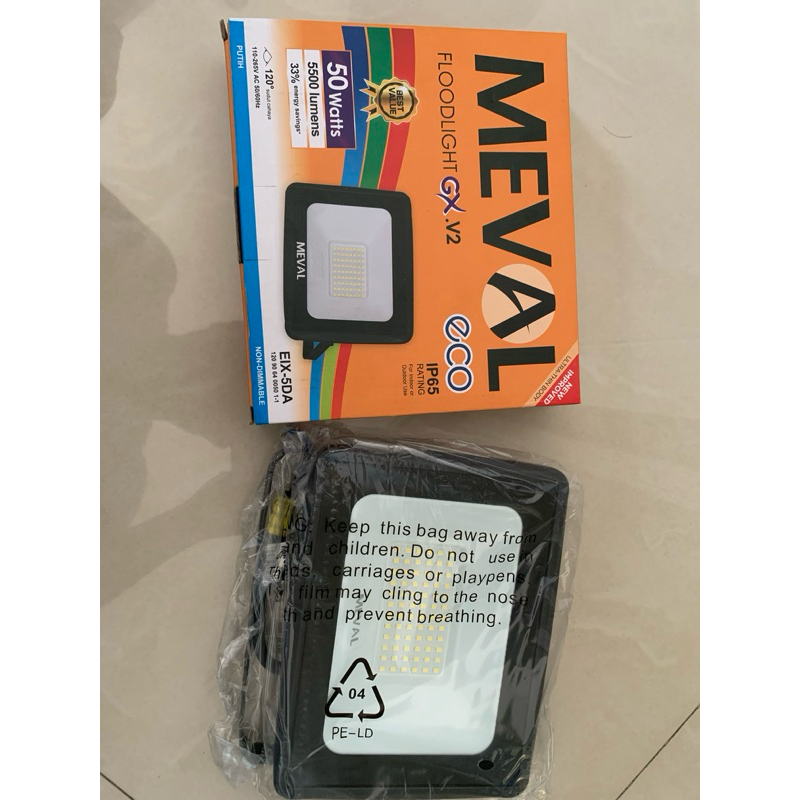 LAMPU TEMBAK FLOODLIGHT ULTRA THIN 50 watt MEVAL