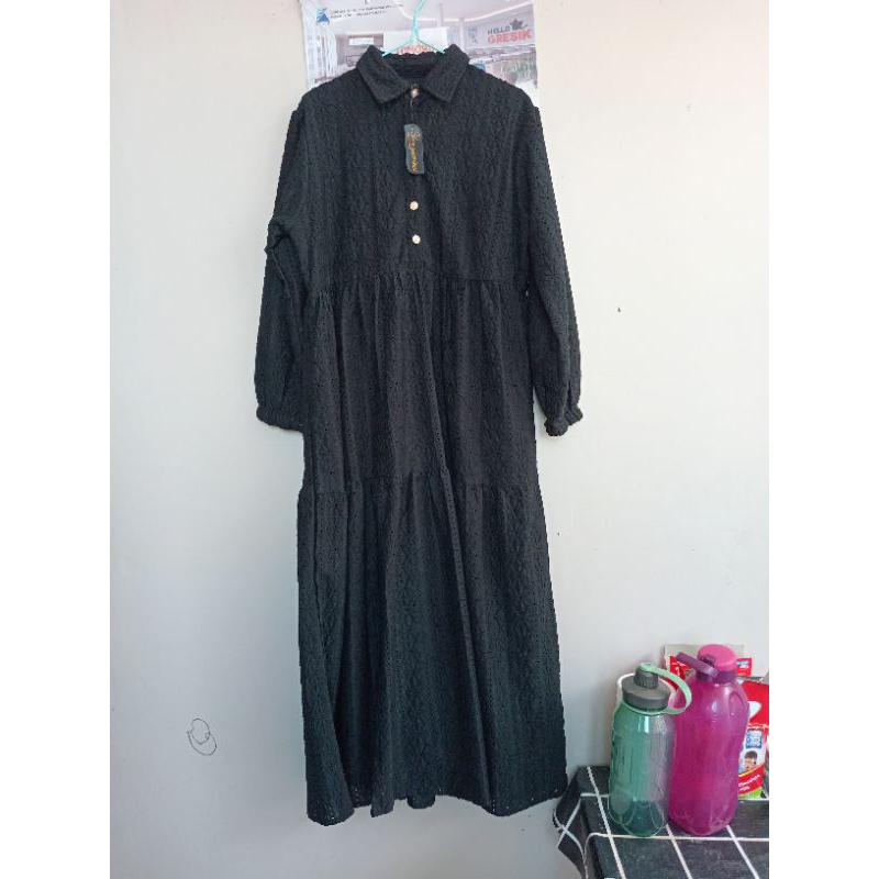 Gamis dress full bordir mayung susun