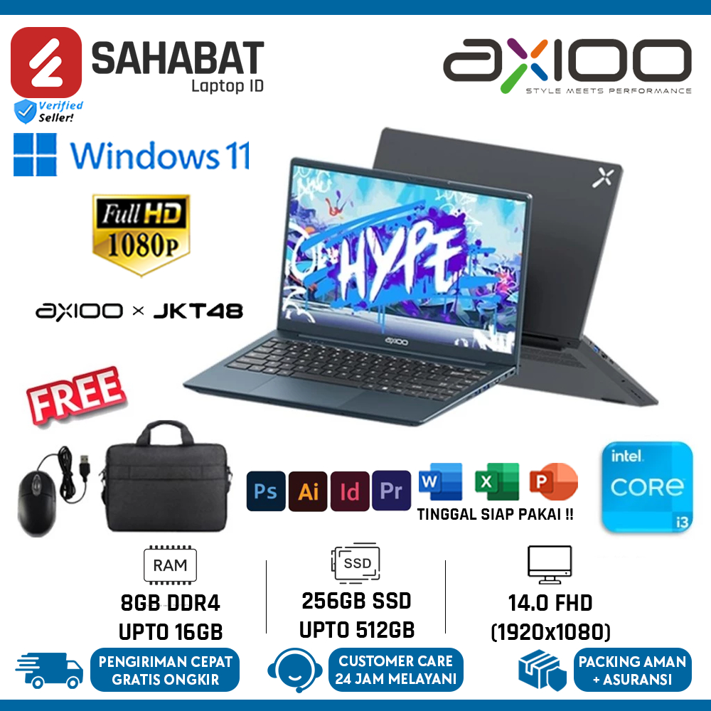 Laptop Axioo Mybook Hype 3 G11 Intel I3 1125g4 Ram 8gb 256gb Ssd 14.0 Fhd Win11pro original