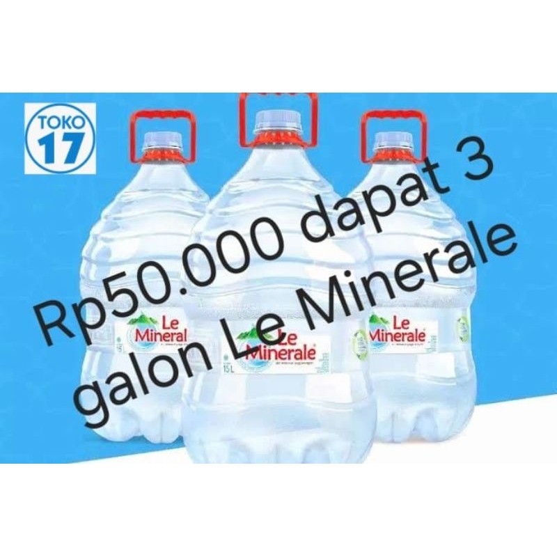 

(GOSEND/GRAB) LE MINERALE GALON PROMO 15 LITER- Air Mineral Galon Sekali Pakai