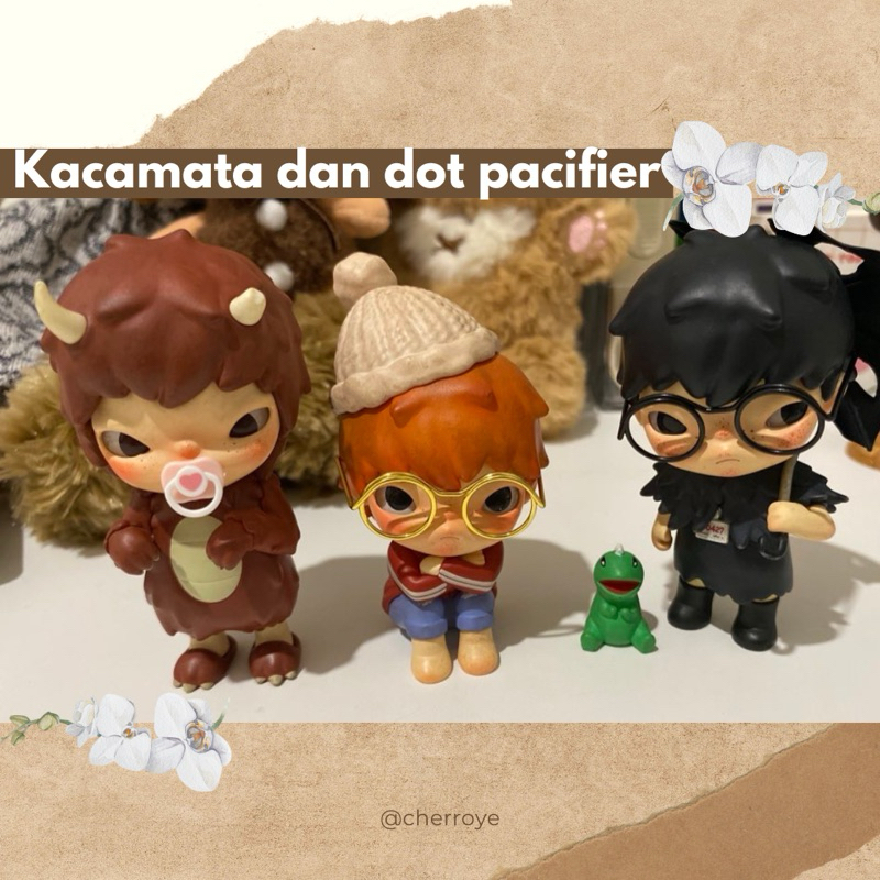 aksesoris Kacamata mini, beanie, dot mini pacifier nendoroid, hirono, sonny angel, smiski, dimoo, sk