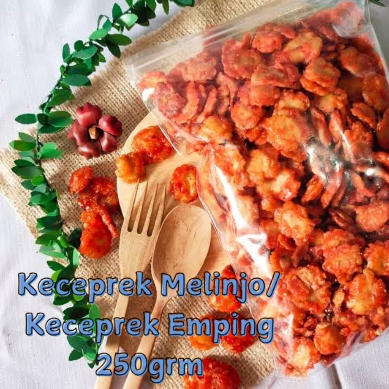 

Keceprek Emping Balado | Keceprek Melinjo Balado | Rasa Balado Pedas dan Manis Isi 250 grm.