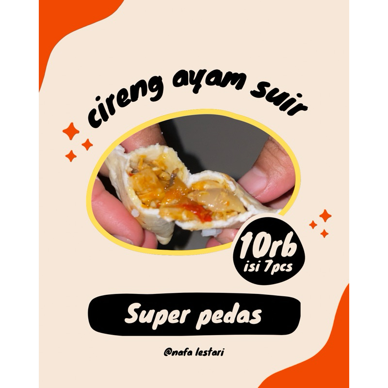 

Cireng ayam suir pedas kualitas premium