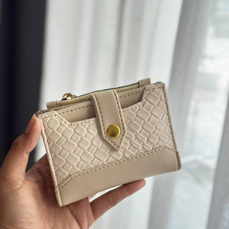 TDWP Dompet Wanita Motif Anyam TRIEYAS Bahan Leather Tebal Mewah Tahan Lama Terbaru