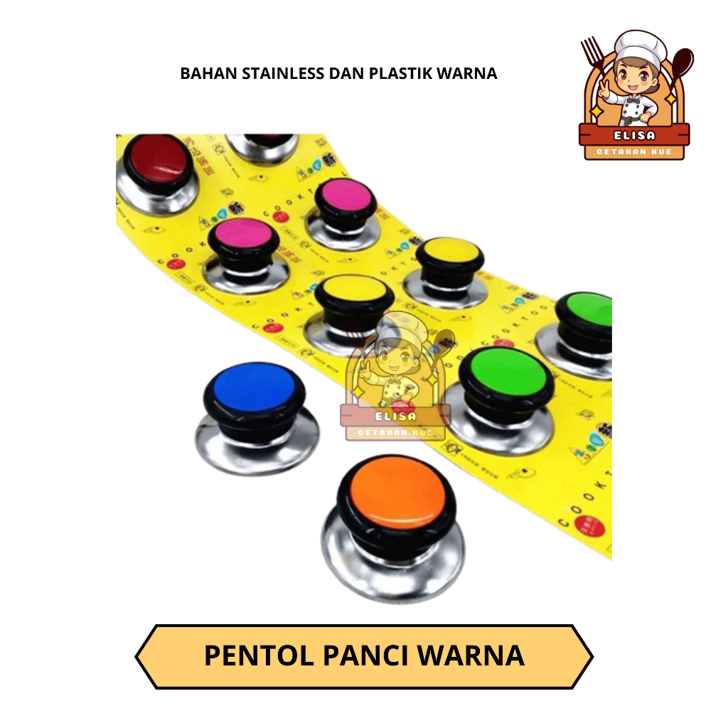 KNOP PENTOL TUTUP PANCI WAJAN WARNA WARNI MODEL DI BAUT