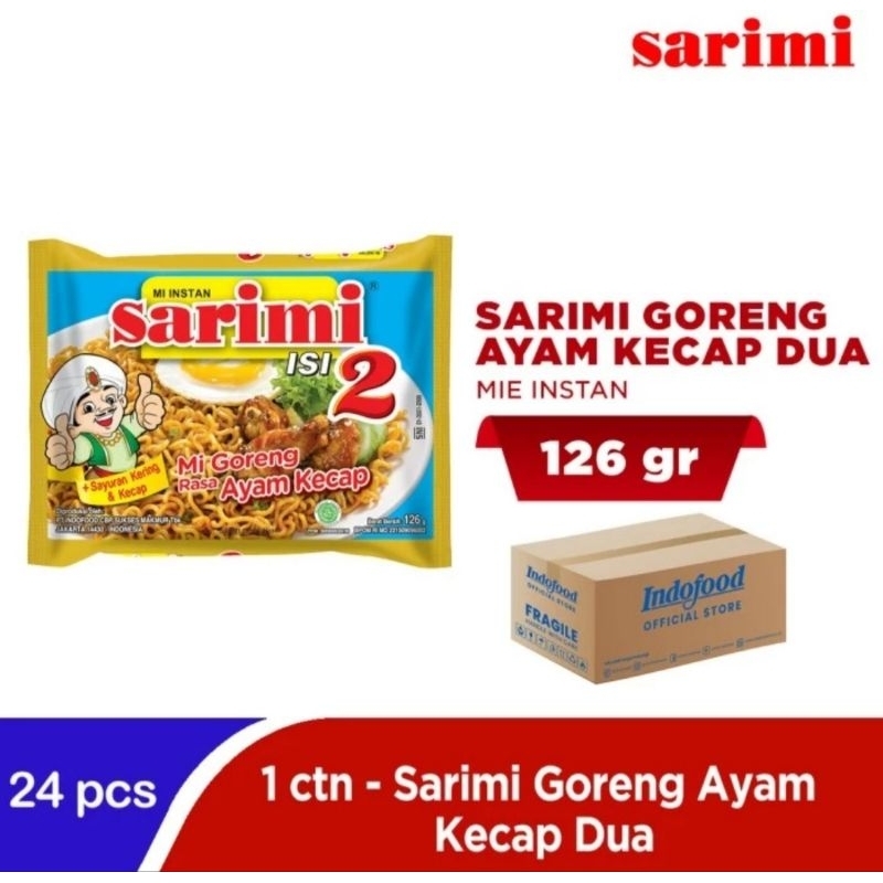 

1 Dus isi 24 bks - Sarimi isi 2 mi goreng rasa ayam kecap
