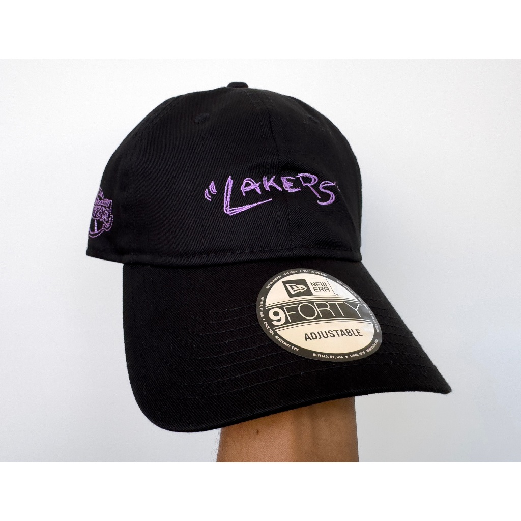 Topi New Era 9Forty UNST Los Angeles Lakers League Scribble Black Cap 100% Original Resmi
