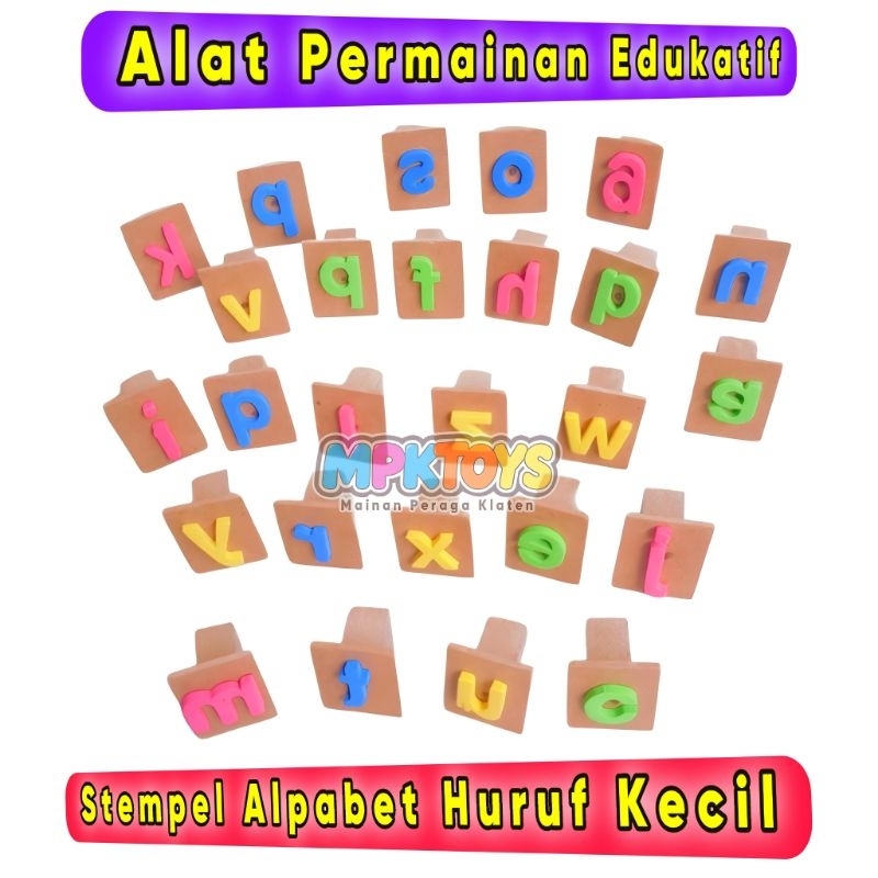 MAINAN EDUKASI STEMPEL HURUF ALPABET STEMPEL HURUF ALFABET  (HURUF KECIL)