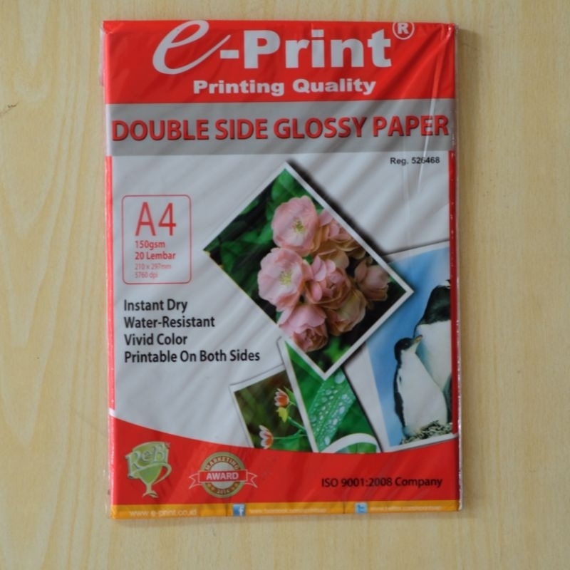 

Glossy paper double sided print A4