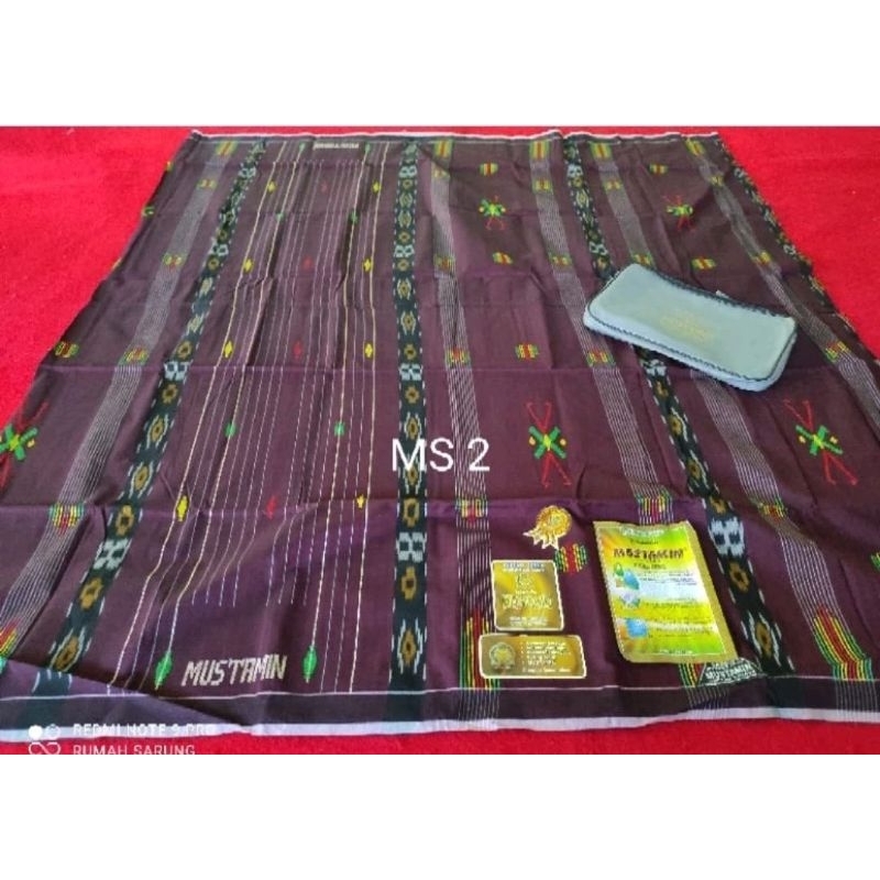 Sarung MUSTAMIN Mercerized Motif Songket Ikat Timbul