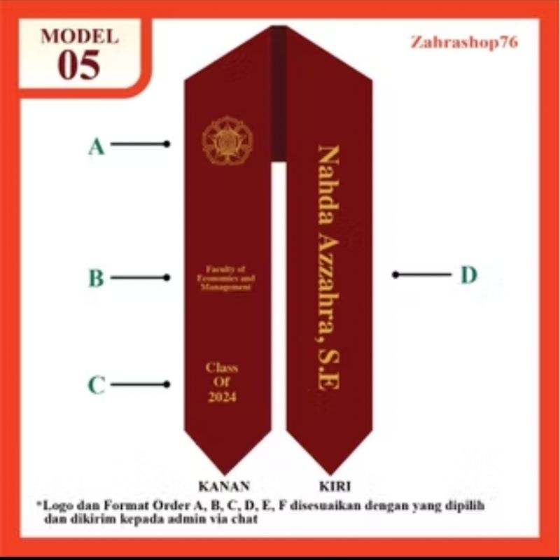 SLEMPANG LEHER/SLEMPANG KALUNG WISUDA PREMIUM