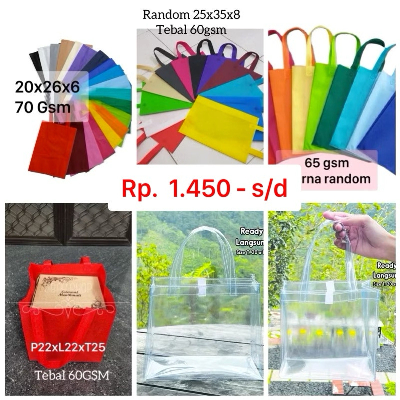 

Goodiebag hampres/Spundbond /Mika Bening/Tas Serut Pouch murah 30x40 harga 1 an