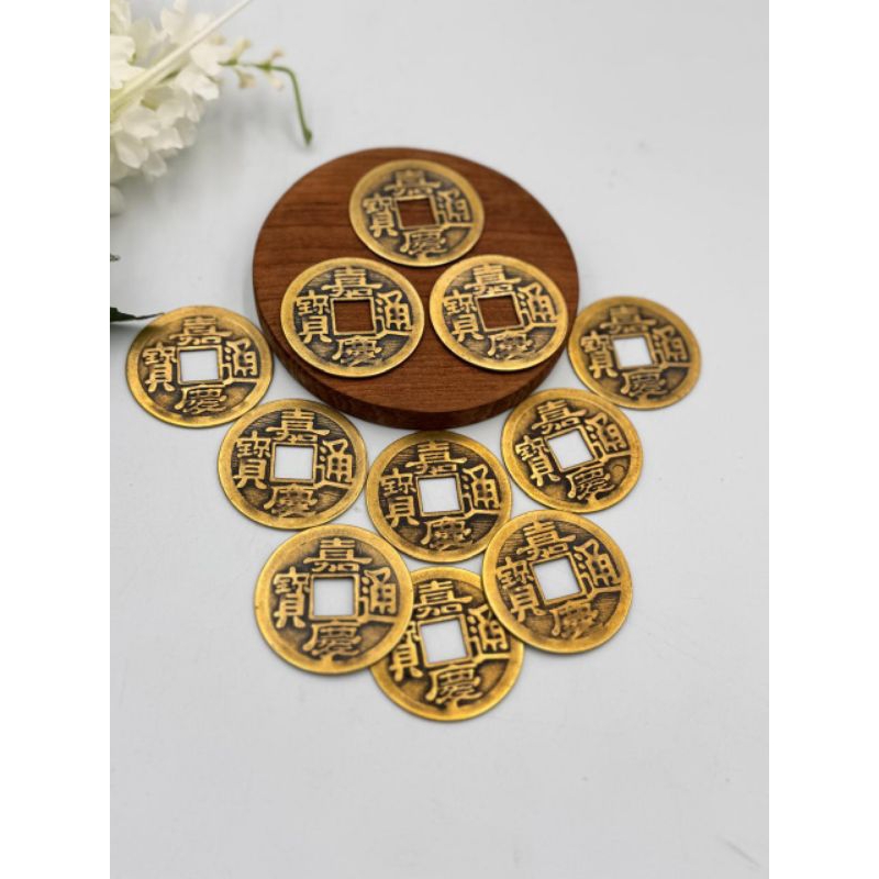 Koin Cina Fengshui Ukuran Jumbo 4,2cm Bahan Logam