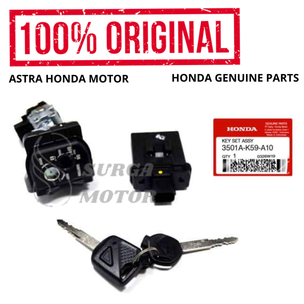 Kunci kontak key set remote Vario 150 FI F1 LED K59 ASLI ORI HONDA AHM 3501A-K59-A10 Konci Motor Key