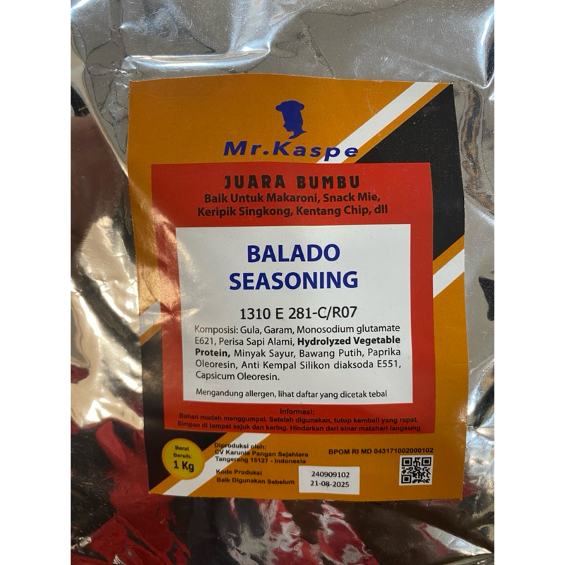 

Mr. Kaspe Juara Bumbu Balado Seasoning 1kg