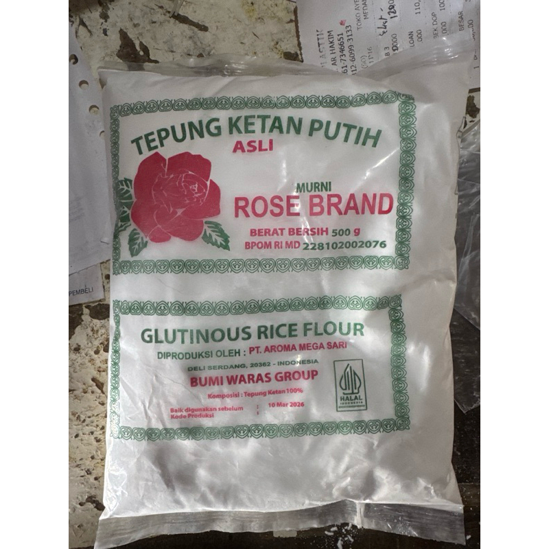 

Tepung Ketan / Tepung Pulut Putih Rose Brand 500gGR