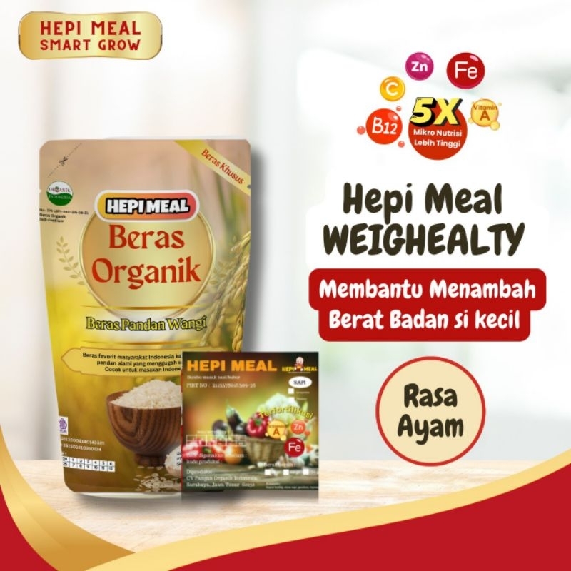 

HEPI MEAL smart Grow Bubur / Nasi Tim Homemade Fortifikasi WEIGHEALTY Ayam