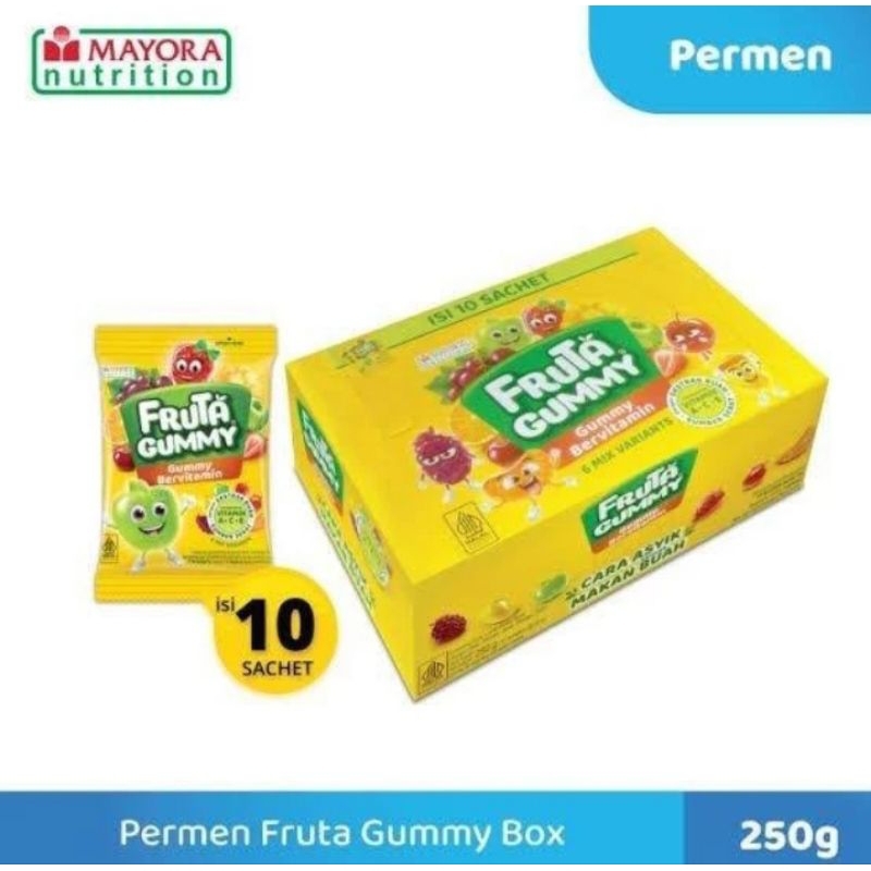 

fruta gummy ber vitamin 25gram isi 10 pak