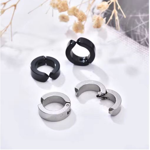 Anting Klip Telinga Tanpa Tindik TitaniumTahan Karat untuk Pria/Wanita Hadiah Perhiasan Anting Punk