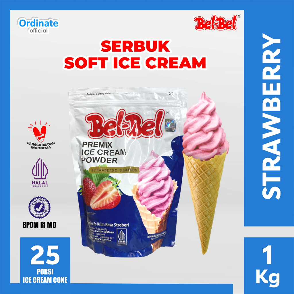 

Bubuk Ice Cream Rasa Strawberry 1 Kg - Belbel