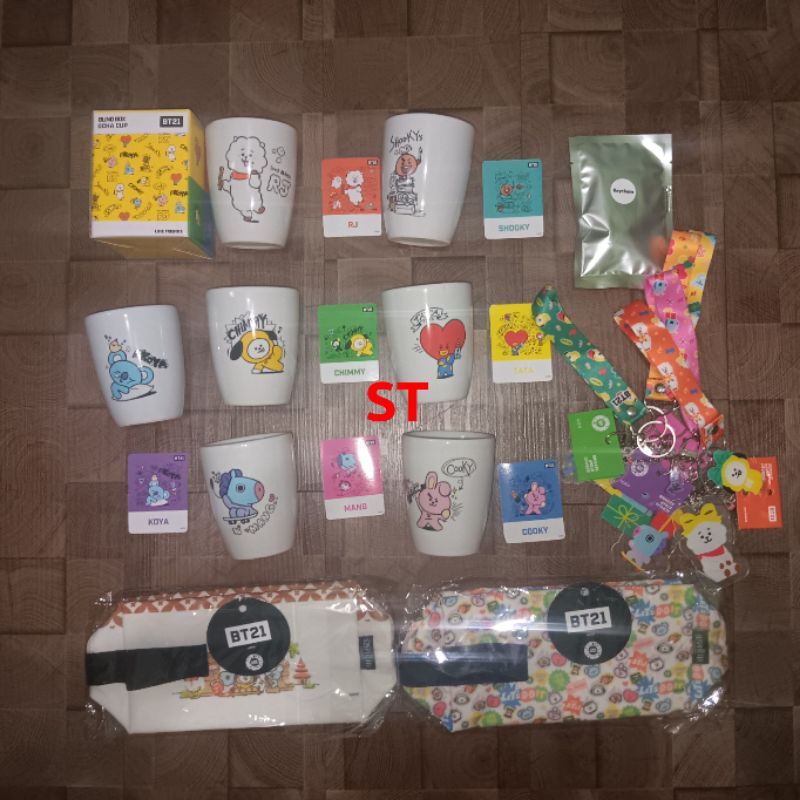 Merchandise Tom Sushi & Sushi Tei X BT21 Ocha Cup Keychain Pouch KOYA RJ SHOOKY MANG CHIMMY TATA COO