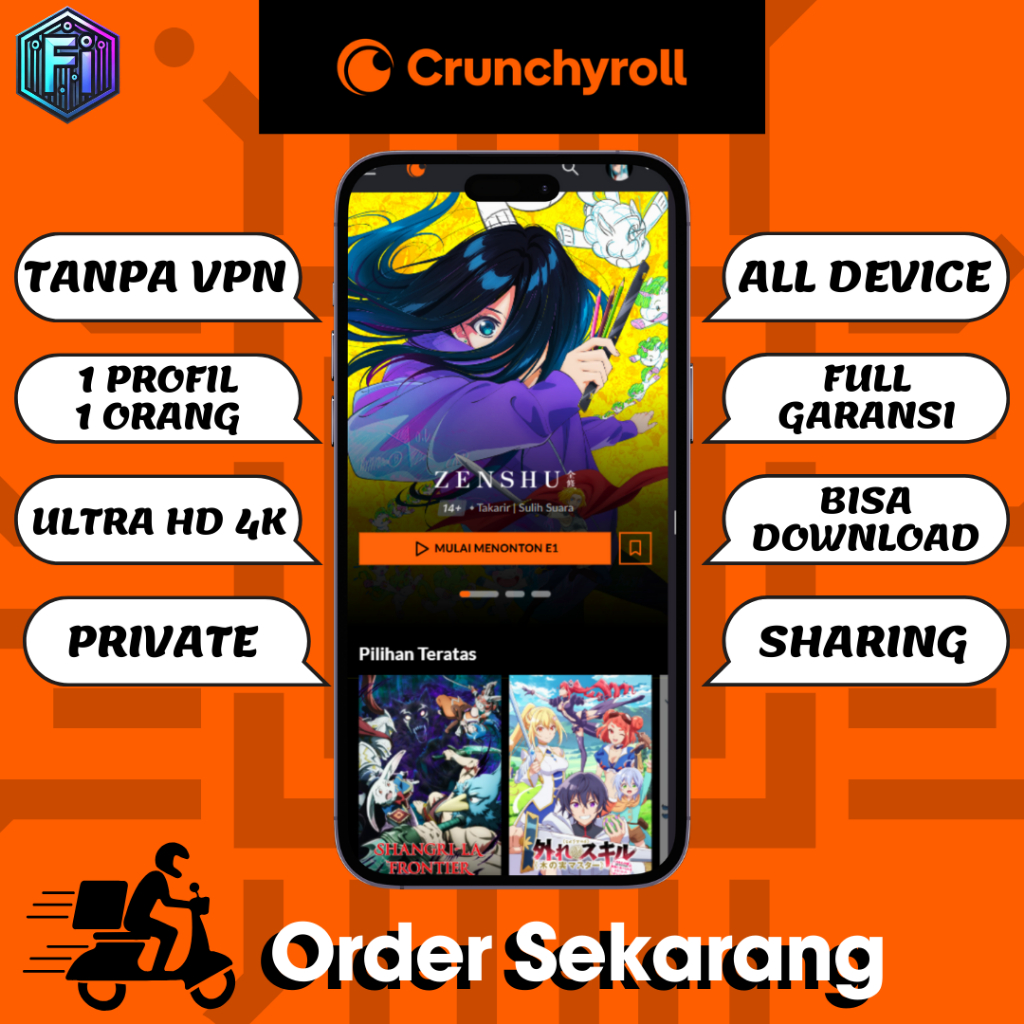 Crunchyroll Mega Fan Premium Full Garansi