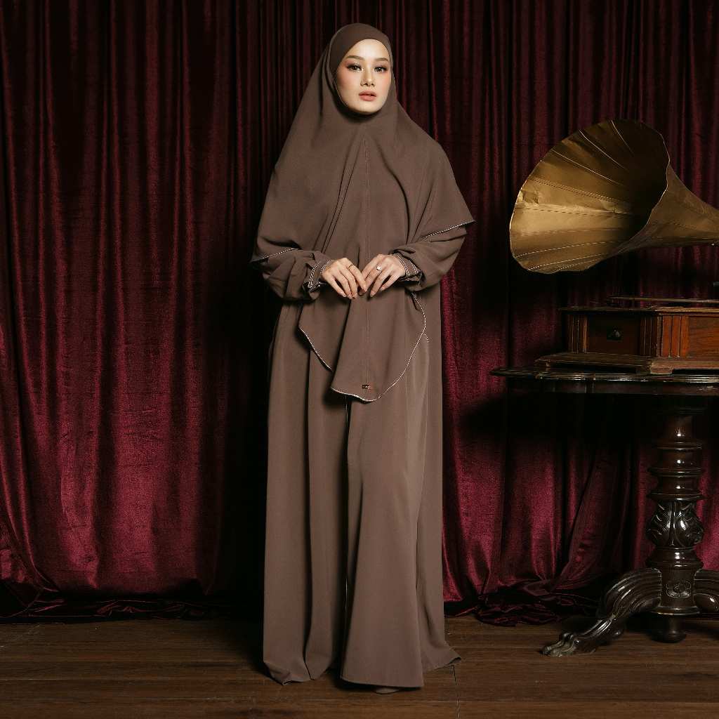 Lozy Hijab - Humaya Abaya Set (Abaya Gamis Set Khimar Haji dan Umrah Bahan Cooltech Anti UV)