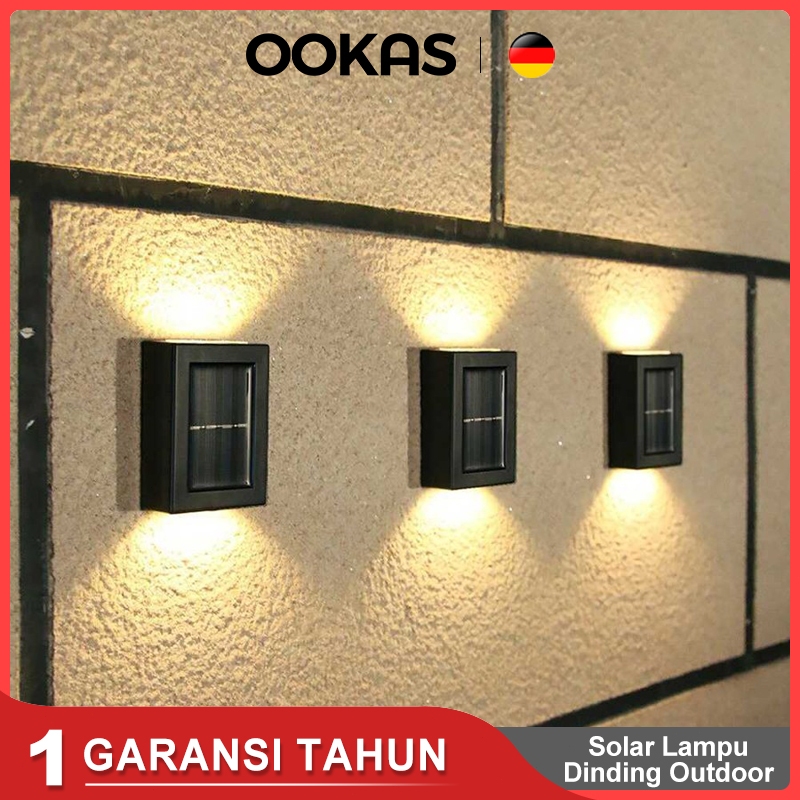 OOKAS HOME Lampu Taman Tenaga Surya Lampu Dinding Lampu Taman Lampu Dinding Outdoor
