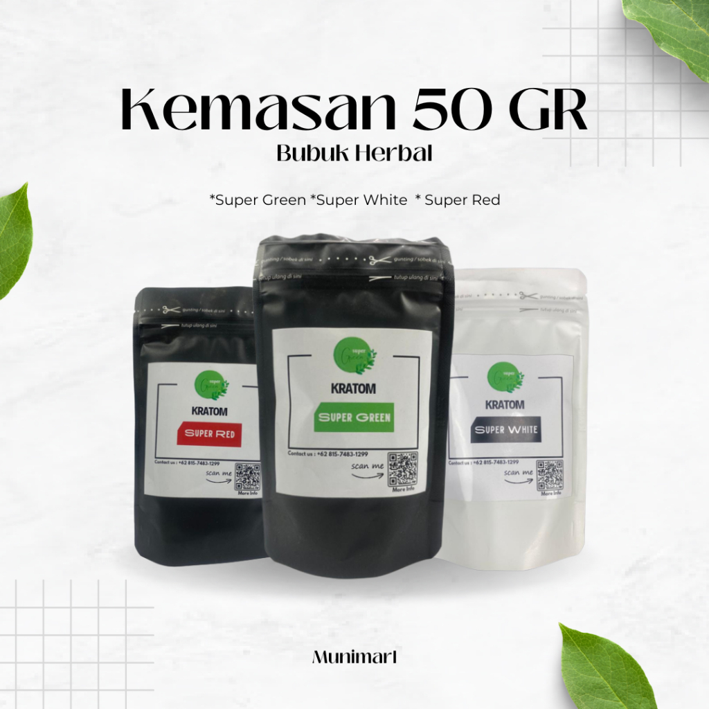 

Terbaikk bubuk herbal organik 50gram superhaluss hijau