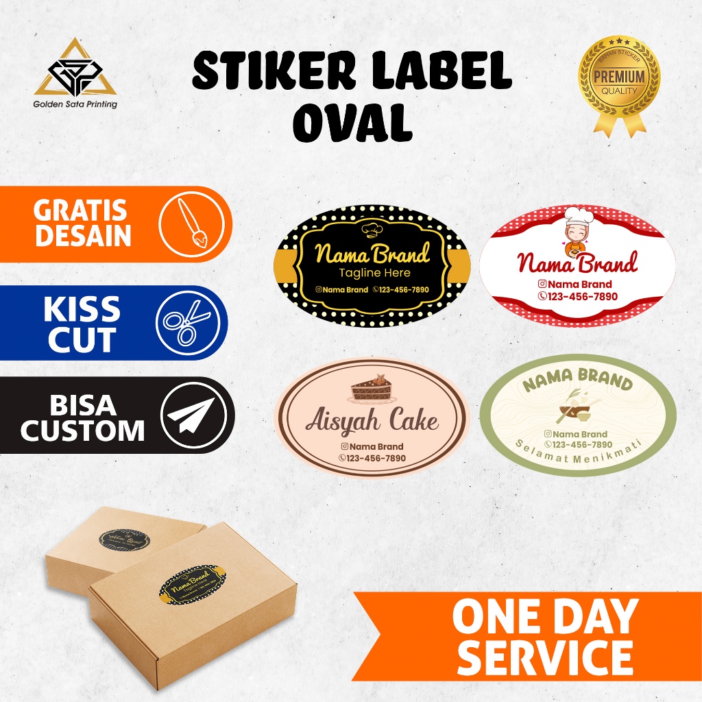 

Cetak Stiker Label Oval Custom | Untuk Kemasan Makanan, Logo Brand, Souvenir | Bisa Desain Sendiri