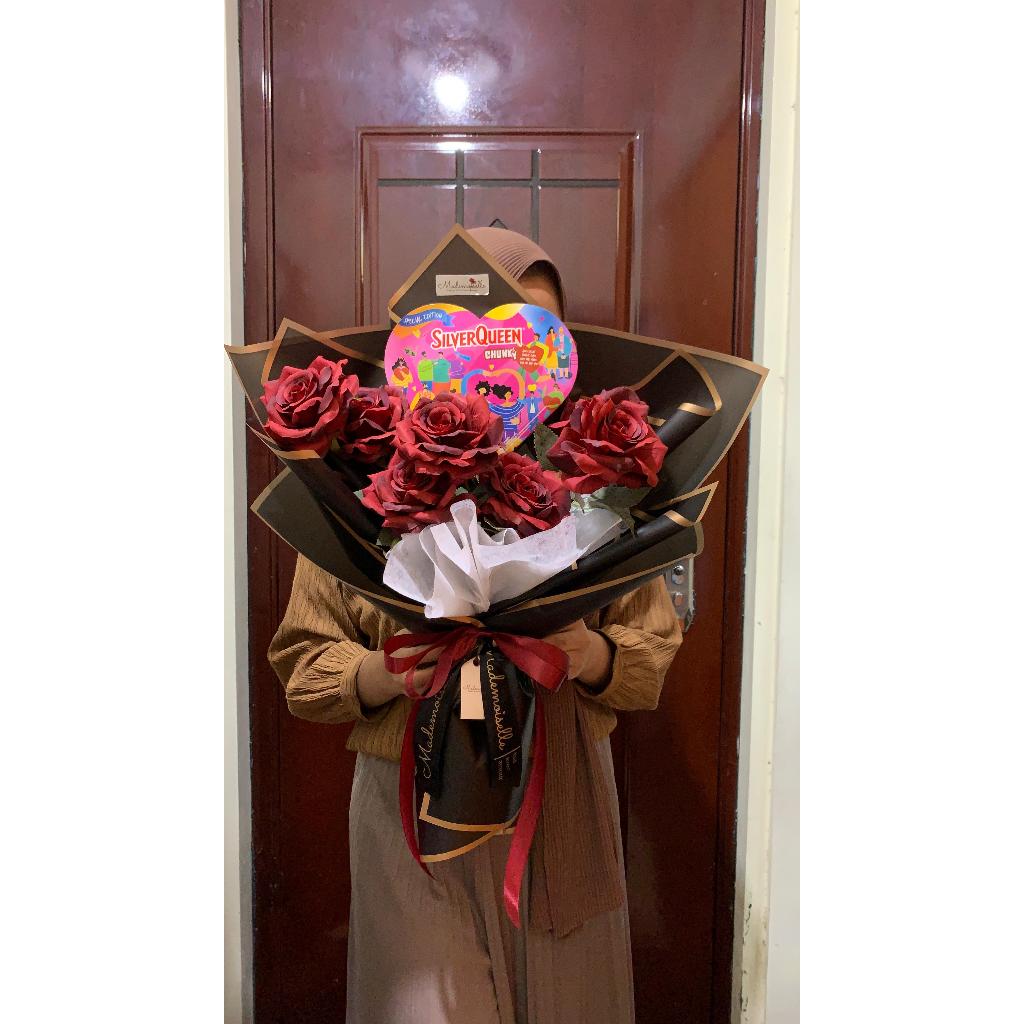 Buket Mawar Jumbo Premium Cokelat Silverqueen | Buket untuk pasangan buket cokelat buket kasih sayan