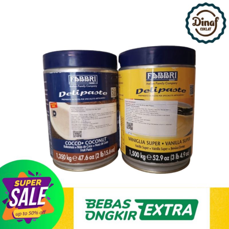 

Fabbri Delipaste / Pasta untuk Es Krim dan Pastri (Vanilla & Kelapa) ±1.5 Kg
