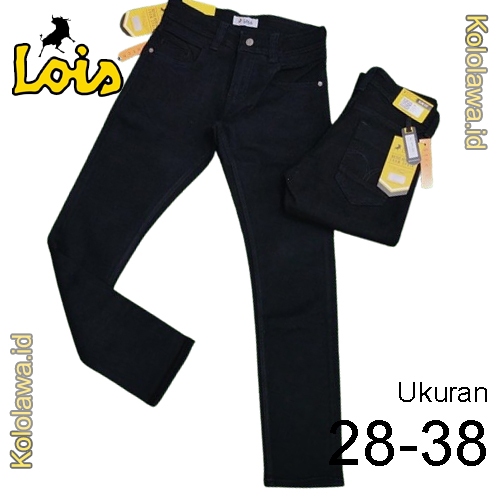 Lois Original Celana Jeans Panjang Pria Slim Fit Celana Jeans Pria Hitam