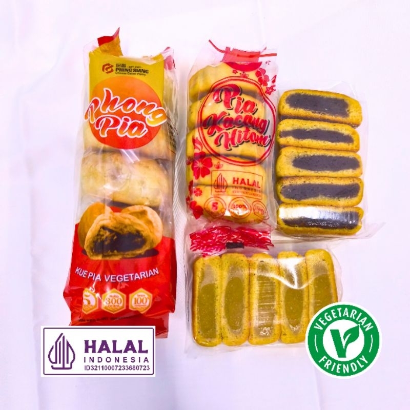 

Paket Pia Vegetarian PHING SIANG Phong Pia, Pia Kacang Hitam, Kue potong Durian, Kue Potong Coklat