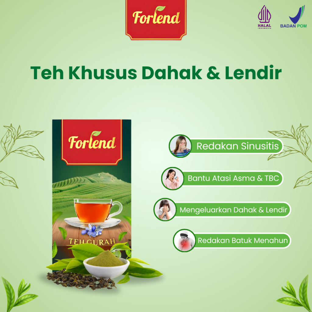 

Forlend Teh Gurah - Bantu Khusus Dahak & Lendir - 1 Box isi 15 pcs