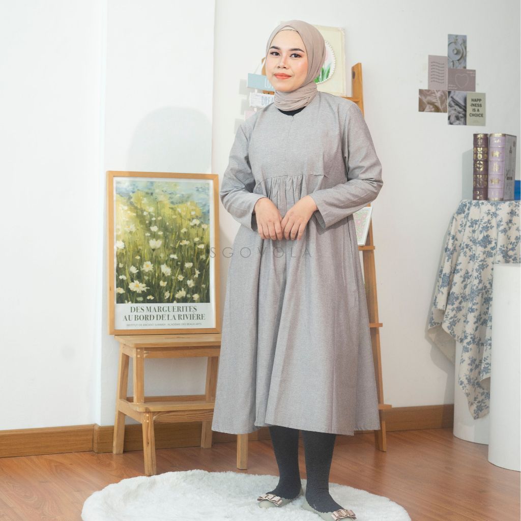 ALAIA DRESS ( DRESS wanita jumbo terbaru ) tunic jumbo, Tunic lebaran 2025, Tunic polos (Dress wanit