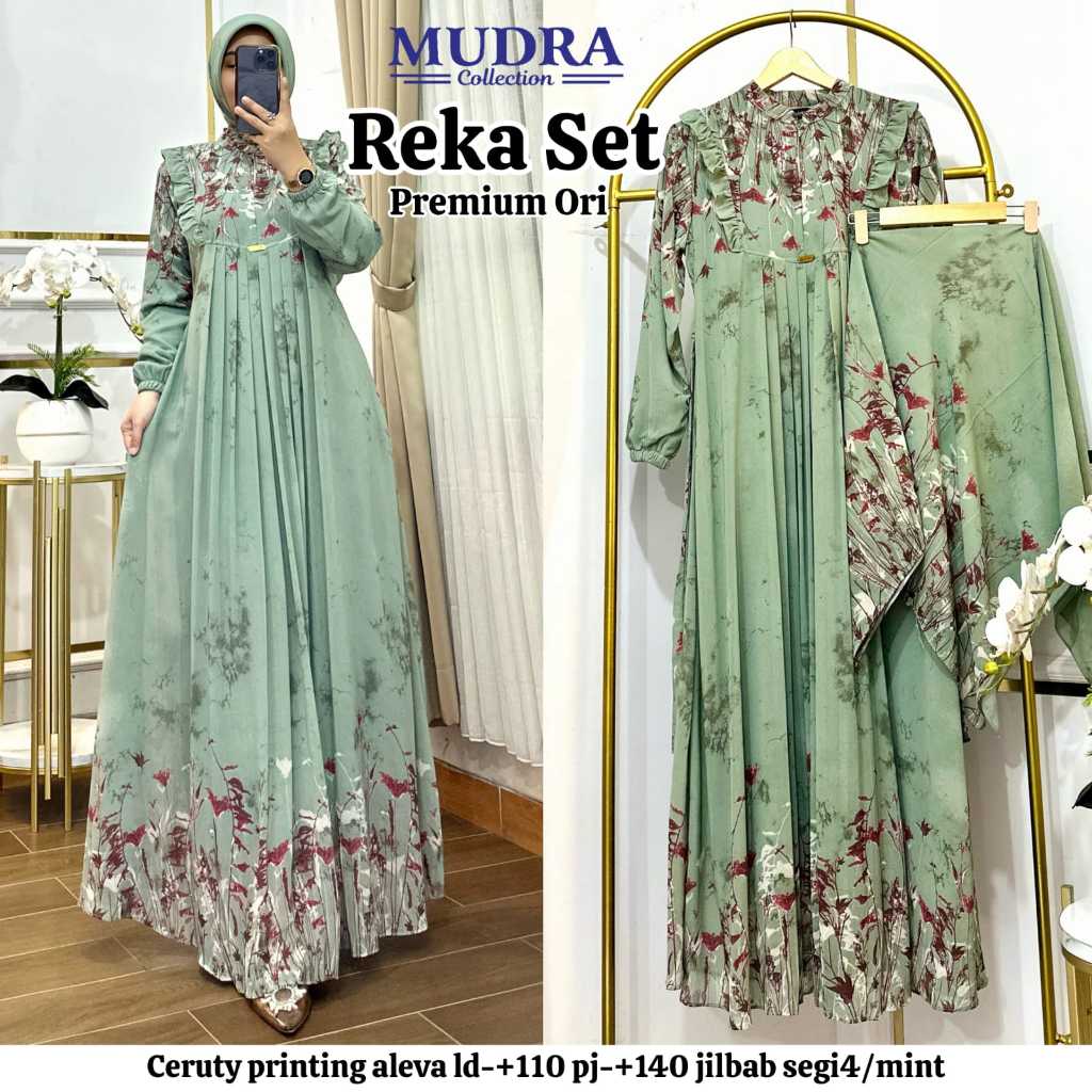 Mudra Hijab / Gamis Terbaru / Gamis Wanita / Gamis Premium / Reka / Mudra Collection
