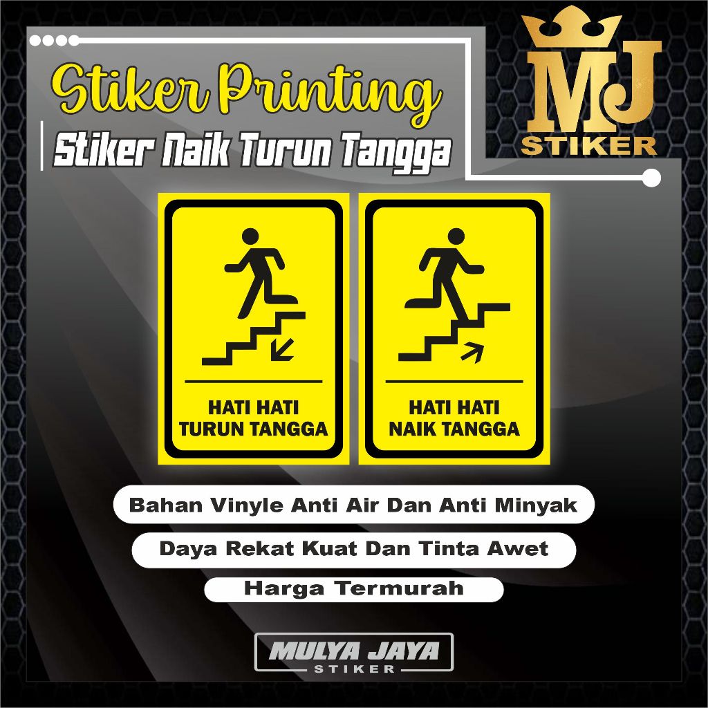 

PROMO Mulya Jaya Stiker Hati Hati Naik Tangga / Stiker Hati Hati Turun Tangga / Stiker Turun Tangga Awas Jatuh