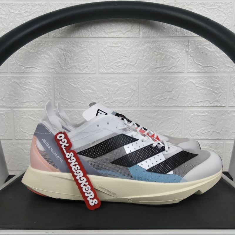 SEPATU RUNNING PREMIUM ADIDAS ADIZERO TAKUMI Sen 9 " Silver violet cyan "