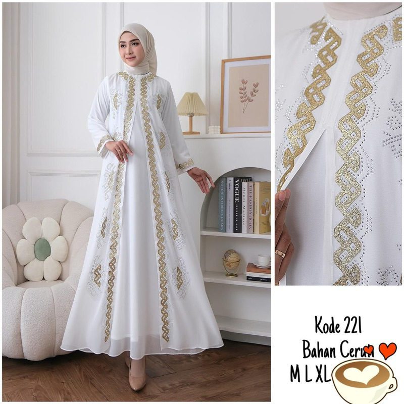 GAMIS CERUTY HITAM PUTIH PREMIUM