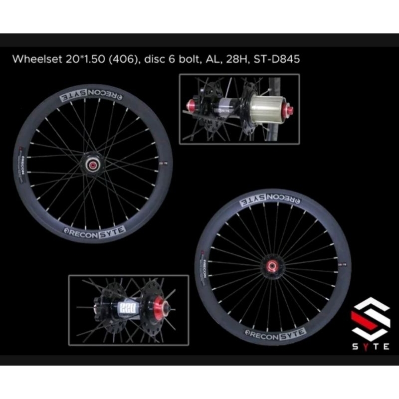Promo Termurah Wheelset WS Velg Rims SYTE Recon Sepeda BMX Road Bike Balap Mini Track Minion 20 x 15