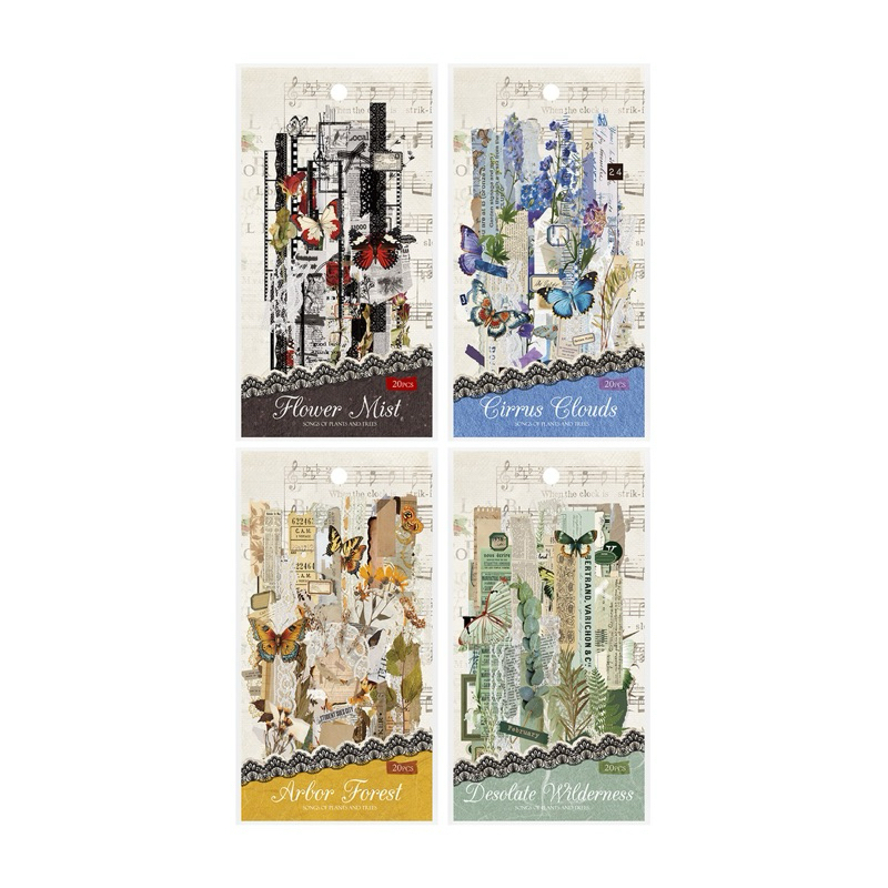 

(7E) sticker transparan strip bunga flower vintage panjang background journaling